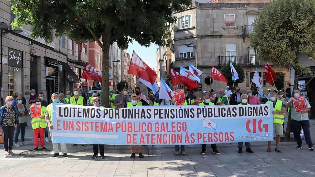 La CIG protesta en Galicia contra la reforma nacional de las pensiones