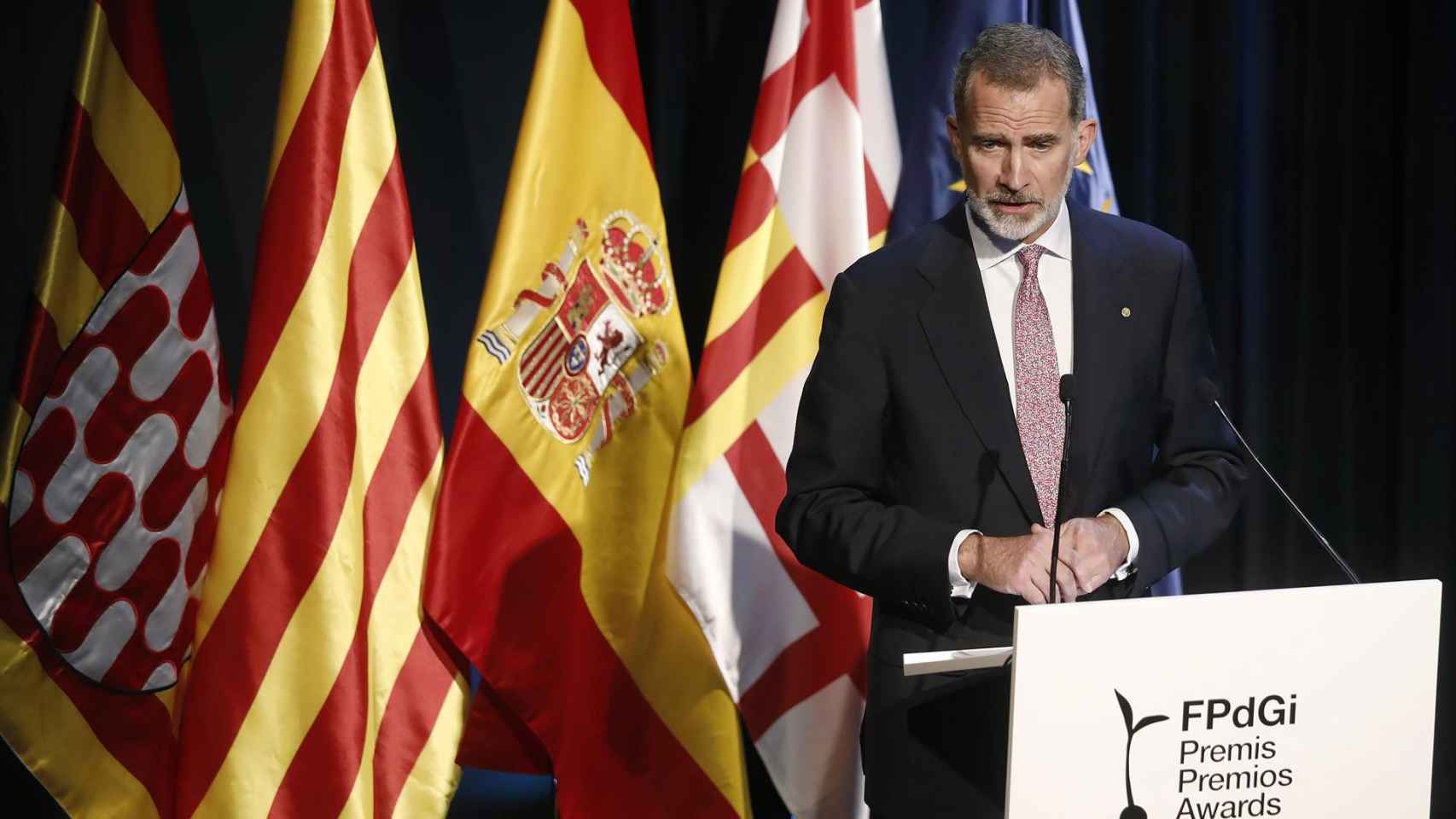 Felipe VI, en el acto de entrega de los premios de la Fundación Princesa de Girona, el jueves.
