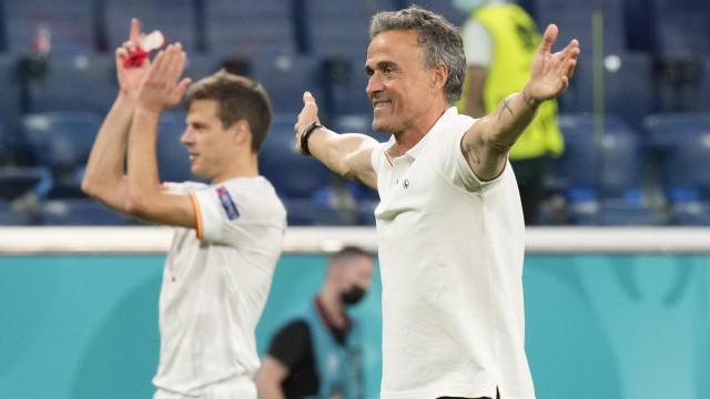 Luis Enrique celebra el pase a las semifinales de la Eurocopa