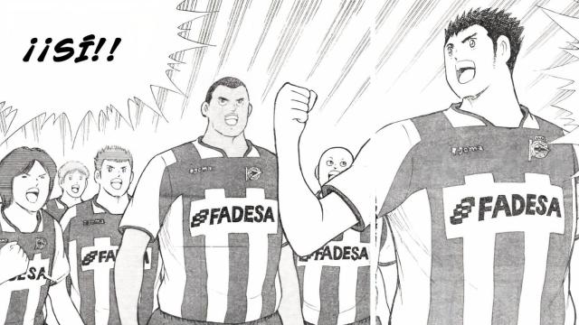 Jugadores del Dépor en el manga de Yoichi Takahashi.