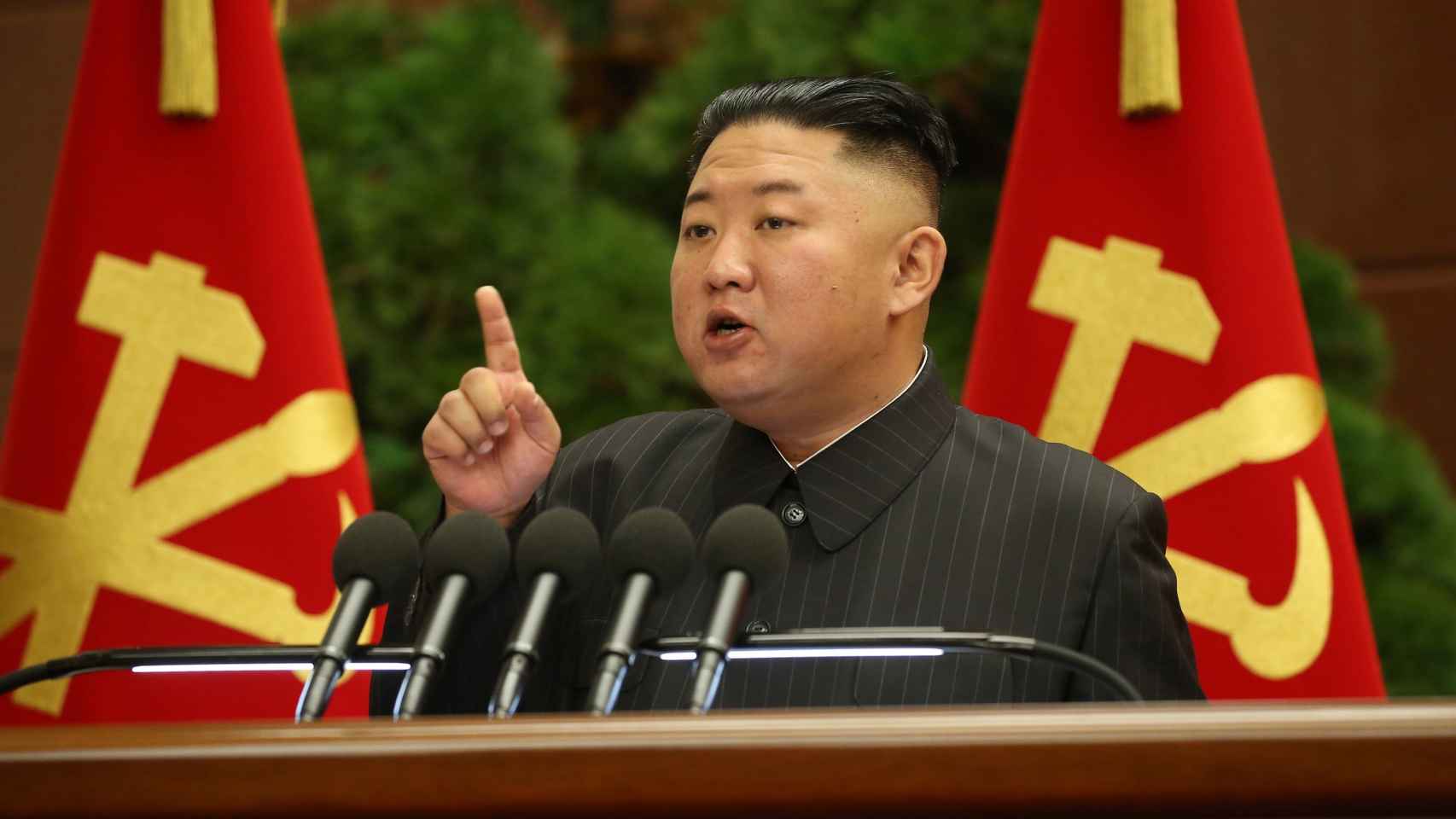 Kim Jong-Un durante un discurso.