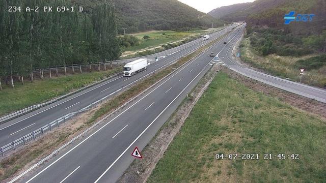 La A-2 a su paso por Guadalajara (Cámara de la DGT)