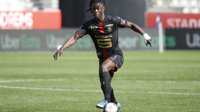 Eduardo Camavinga, durante un partido con el Stade Rennais