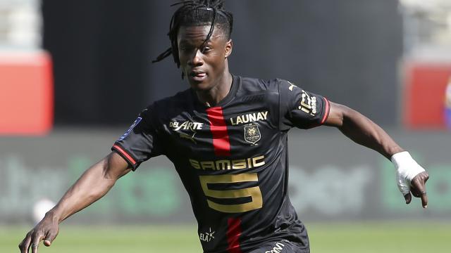 Eduardo Camavinga, durante un partido con el Stade Rennais