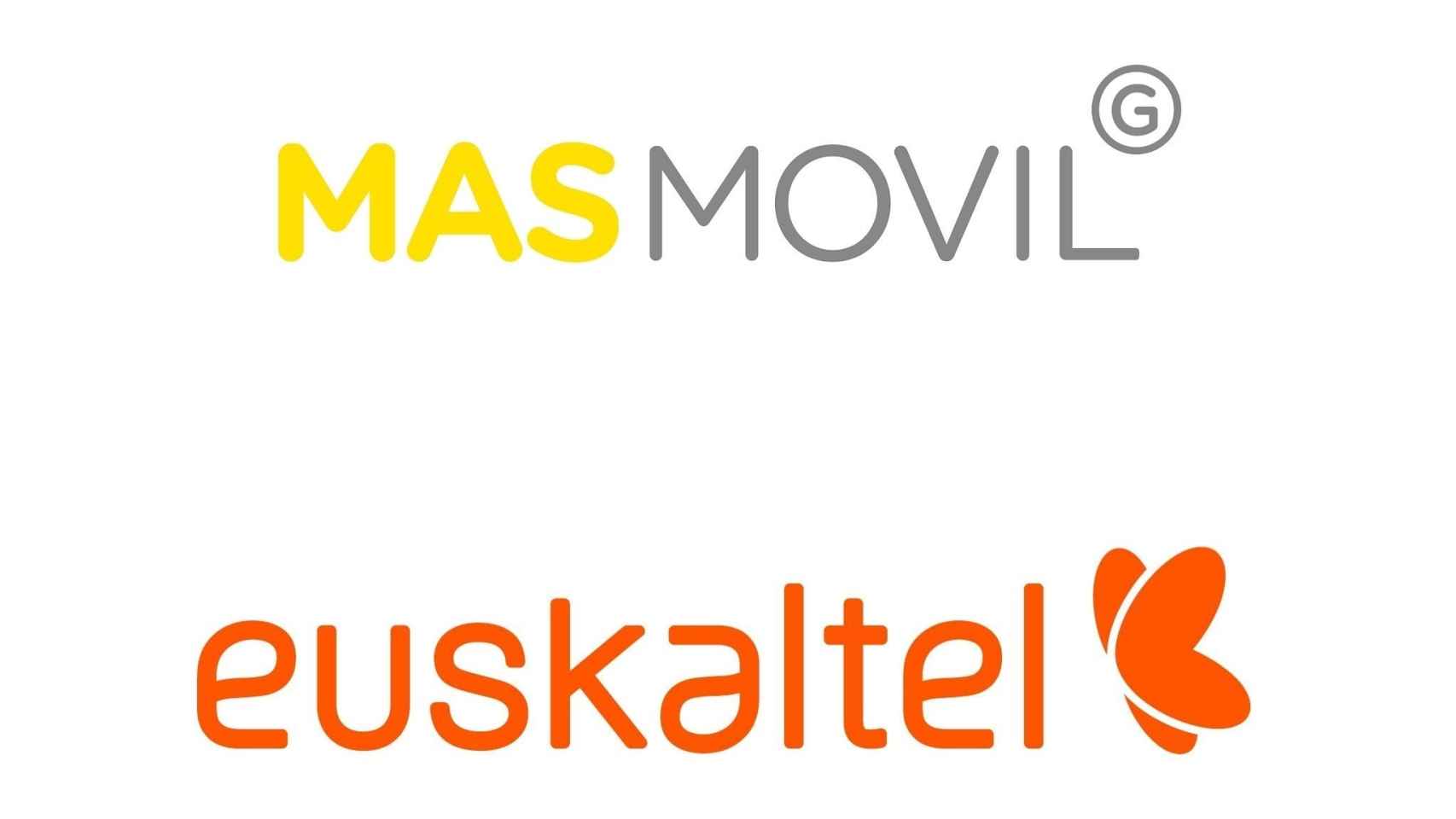 Logos de MásMóvil y Euskaltel.