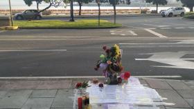 Homenaje al joven coruñés en el lugar del suceso