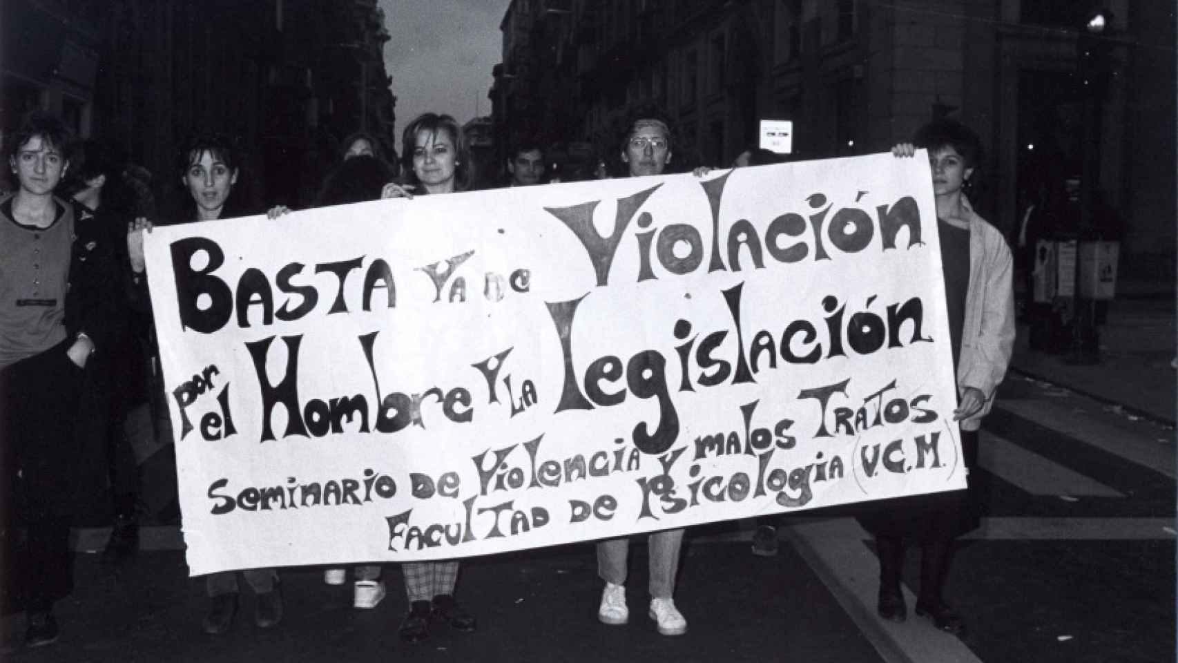 Una protesta contra los malos tratos en los años 80.