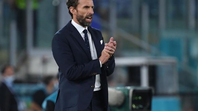 Gareth Southgate, entrenador de la selección de Inglaterra durante un partido de la Eurocopa 2020