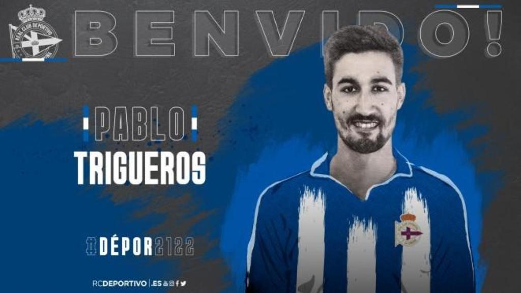 Imagen de Pablo Trigueros nada más fichar por el equipo blanquiazul.