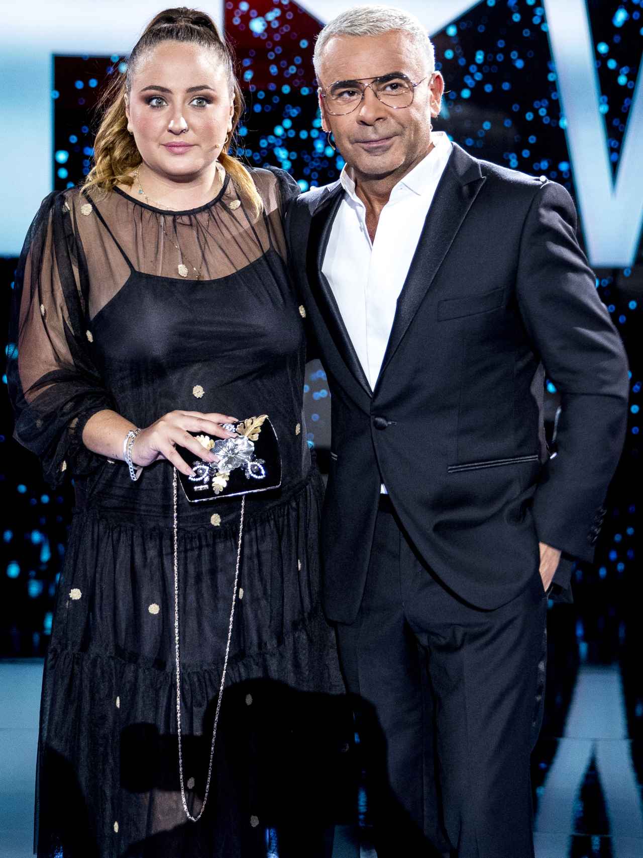 Jorge Javier junto a Rocío Flores durante la participación de Antonio David en 'GH VIP'.