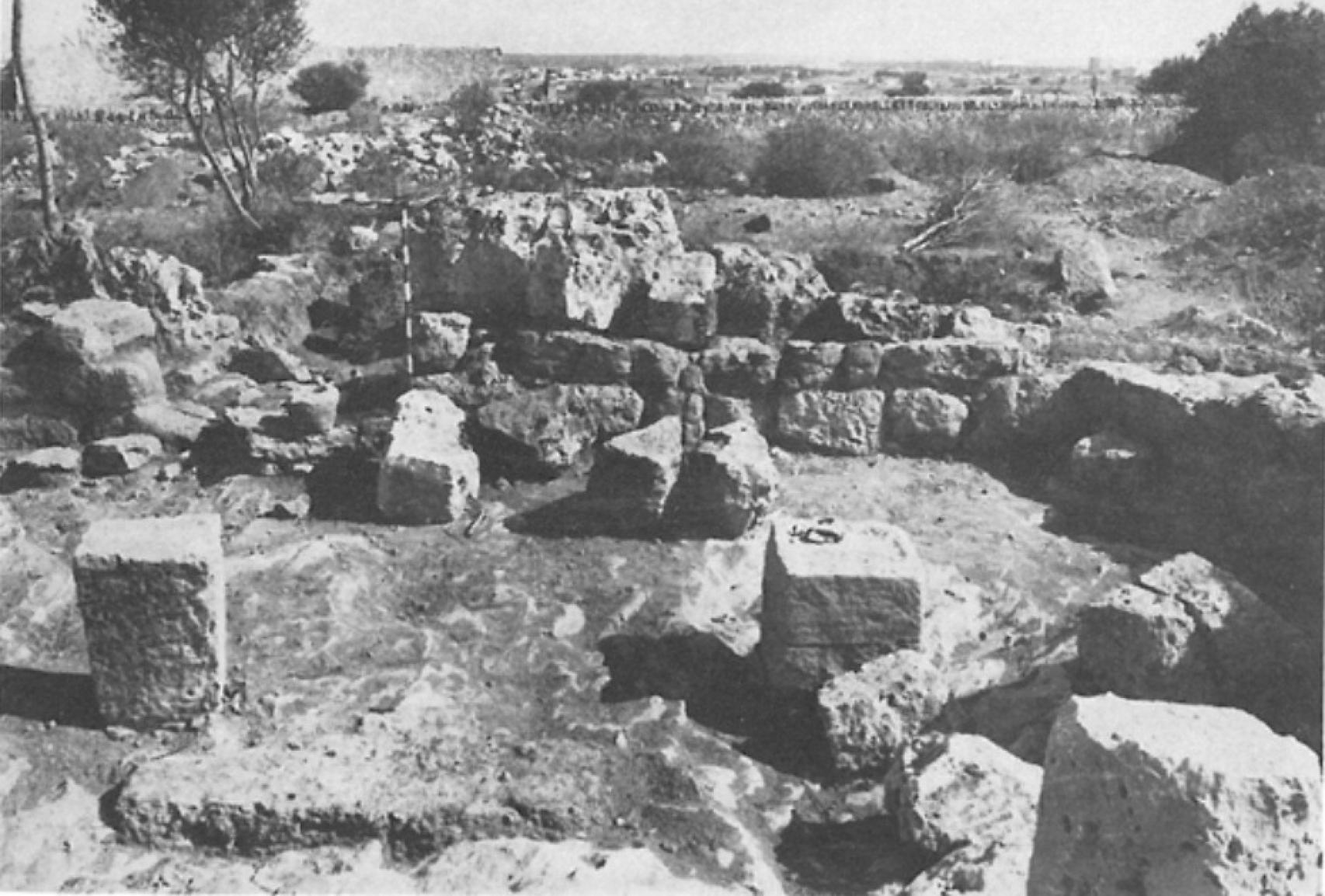 Santuario de Son Oms, durante las excavaciones en el siglo pasado.