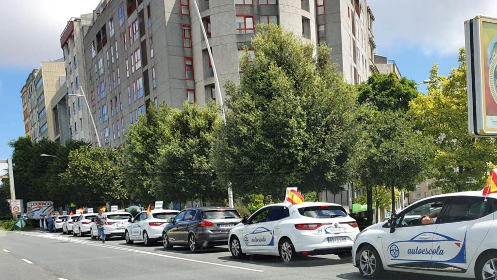 Protesta de las autoescuelas en A Coruña