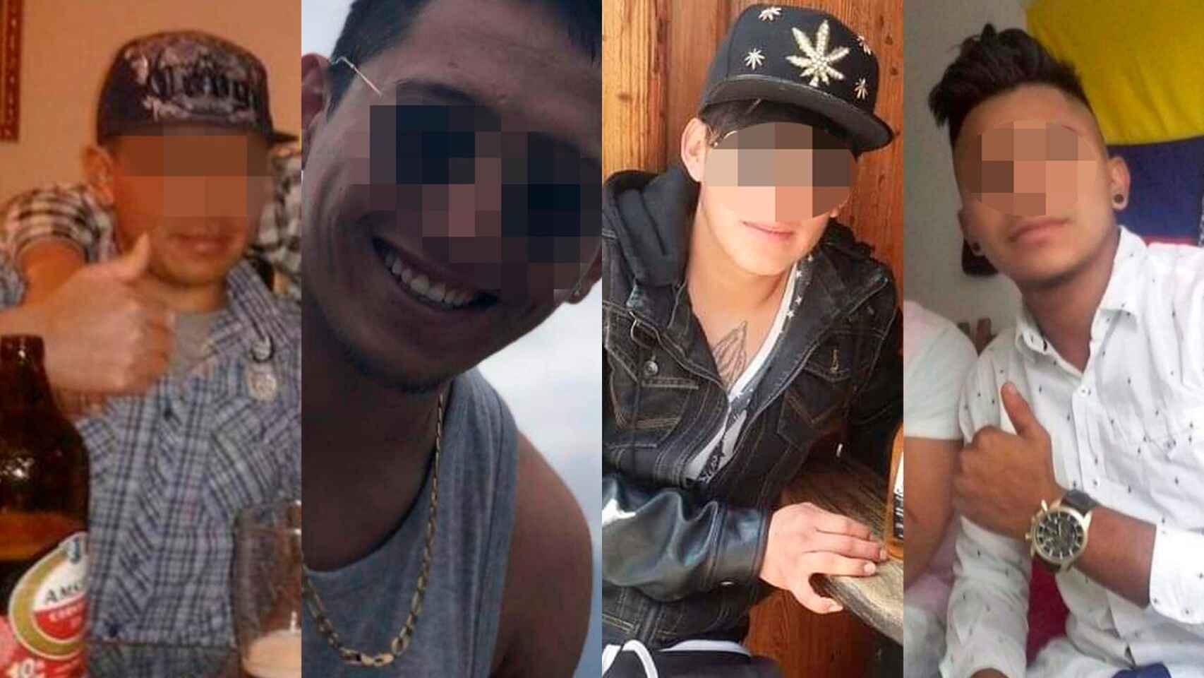 Los cuatro presuntos violadores a los que el juez envió a prisión tras agredir sexualmente a una joven de 19 años. EE