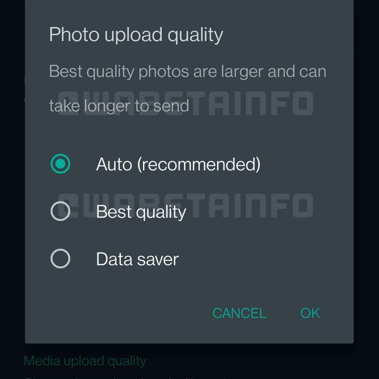WhatsApp elegir calidad fotos y videos