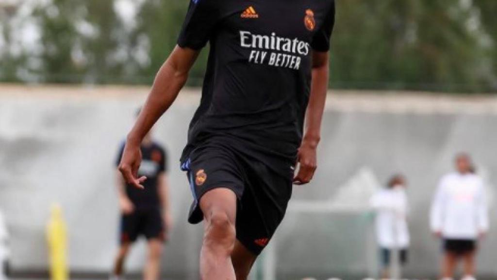 Marvin Park, entrenando con el Real Madrid