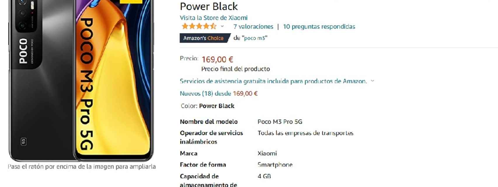 POCO M3 Pro 5G Amazon