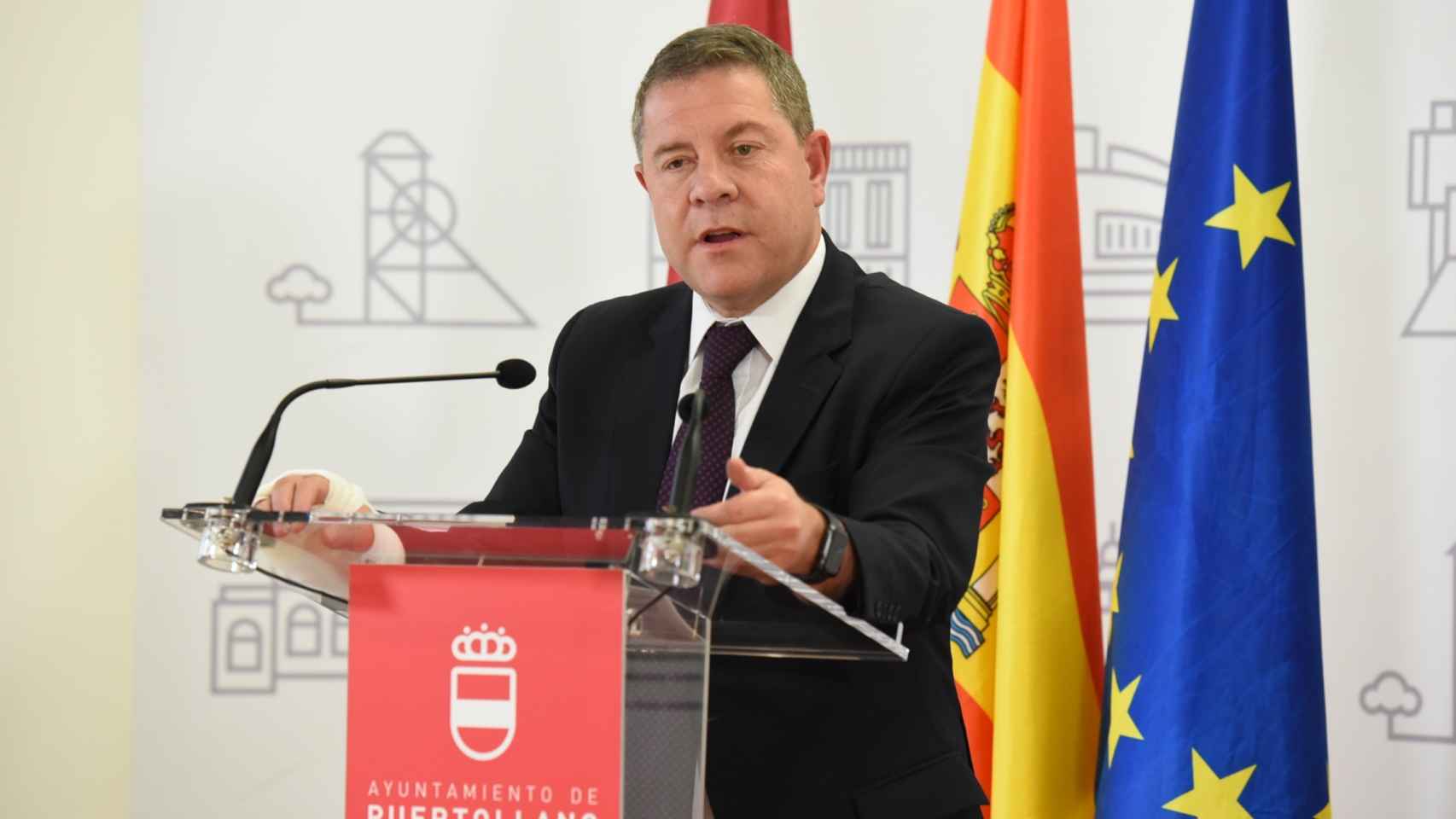 Emiliano García-Page, presidente de Castilla-La Mancha, este viernes en Puertollano