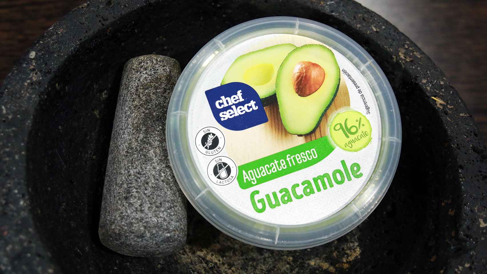El bote de 200 gramos de guacamole de Chef Select, la marca blanca de Lidl.