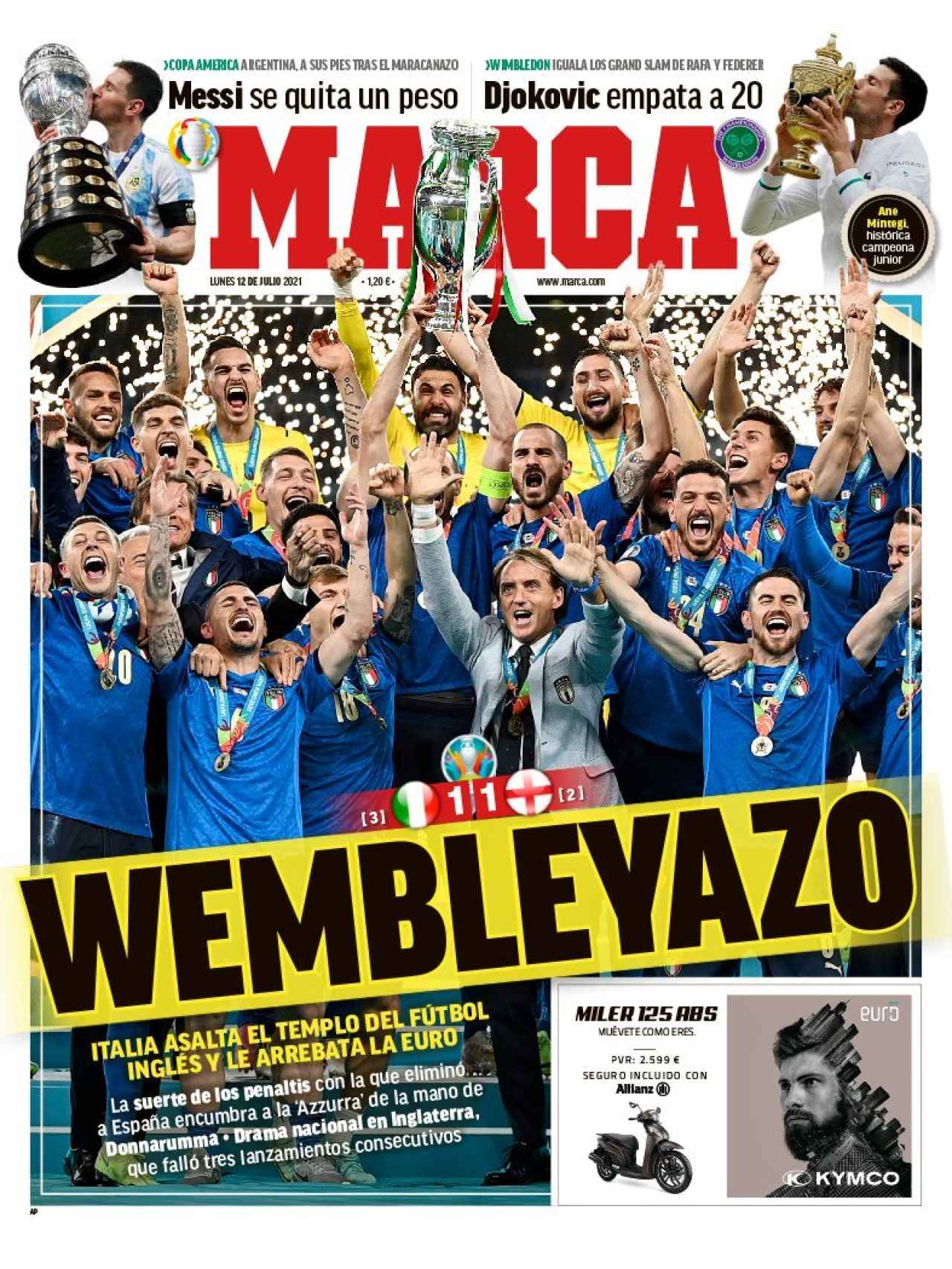 La portada del diario MARCA (12/07/2021)