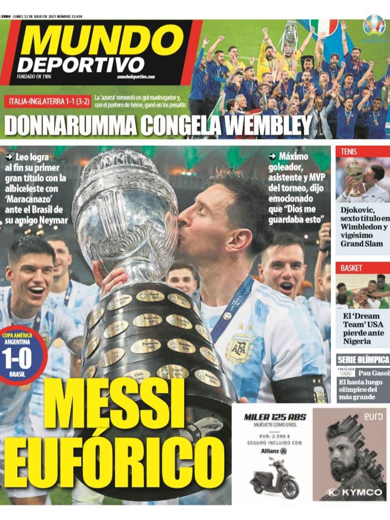 La portada del diario Mundo Deportivo (12/07/2021)