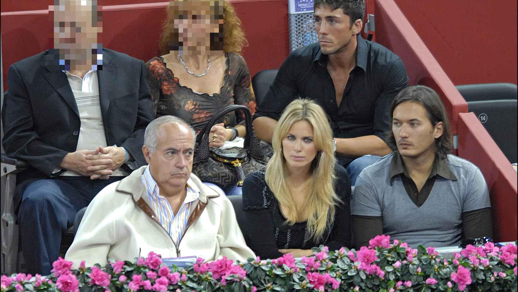 Rubén Sanz junto a José Luis Moreno, Vanesa Romero y Alberto Caballero en la Mutua Madrid Open en 2007.