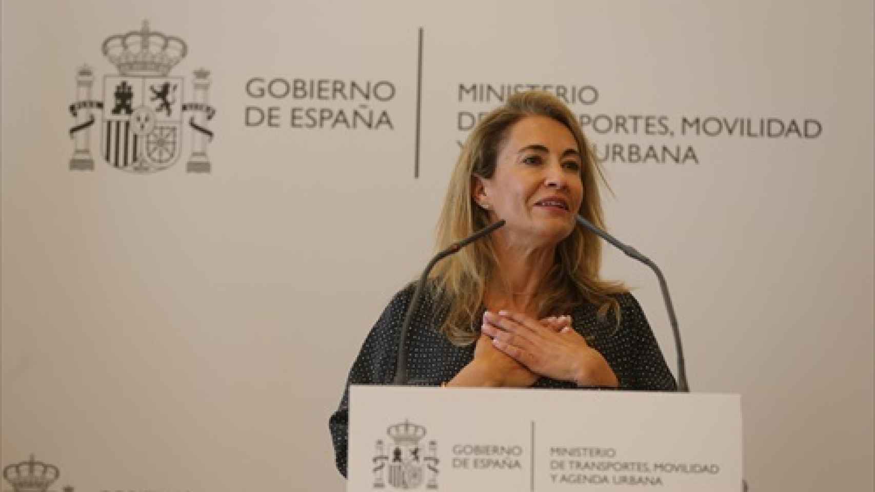 Raquel Sánchez en sus primeros momentos como ministra.