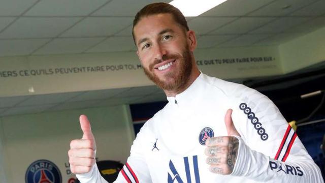 Sergio Ramos, entrenando con el PSG