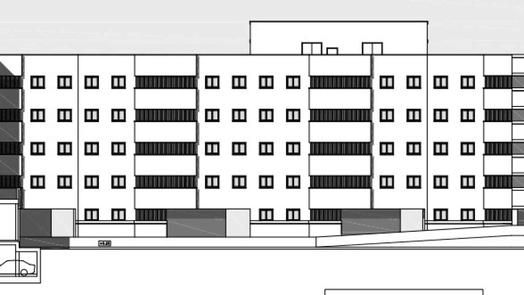 El edificio de viviendas tendrá una altura de cinco plantas y se distribuirá en dos bloques
