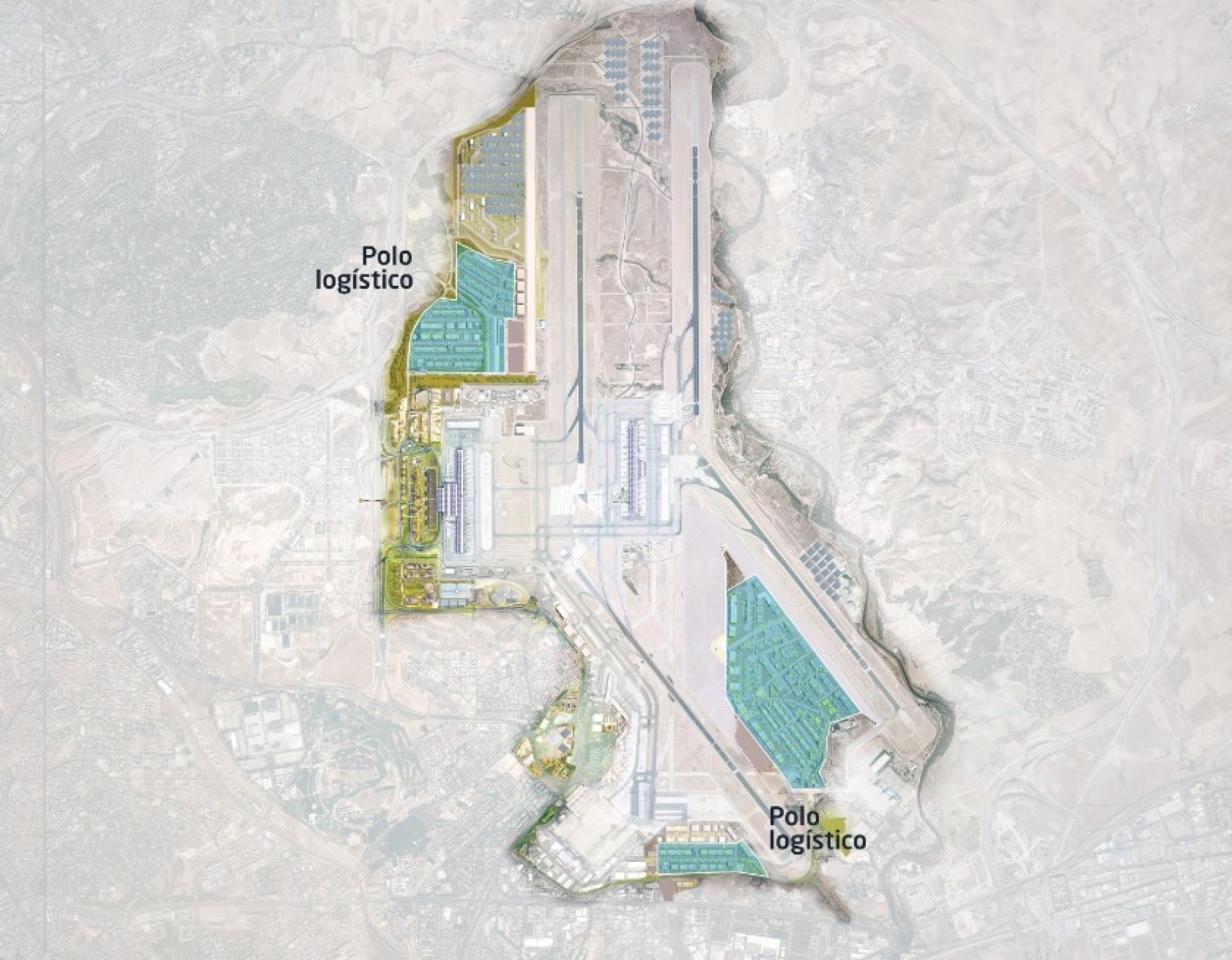 Plano del desarrollo del polo logístico de Barajas. Fuente: Aena.