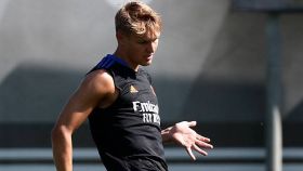 Martin Odegaard, en un entrenamiento del Real Madrid