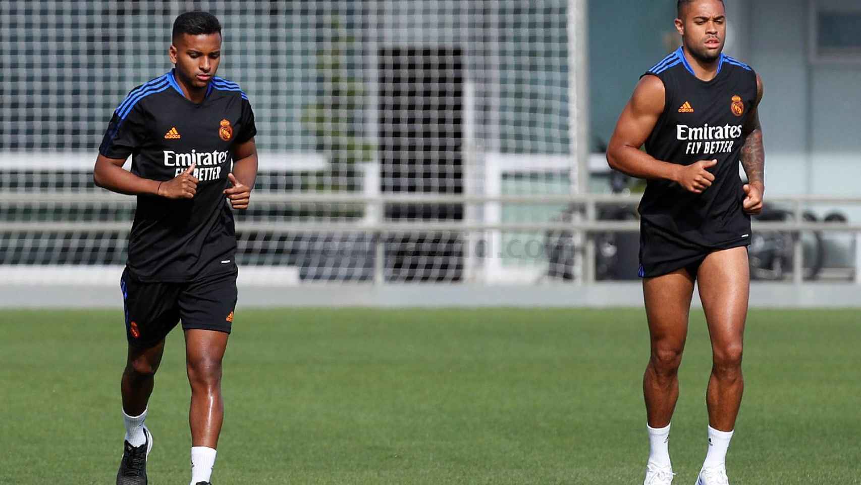 Rodrygo y Mariano, en un entrenamiento del Real Madrid