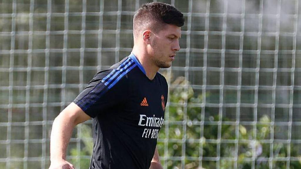 Luka Jovic, en un entrenamiento del Real Madrid