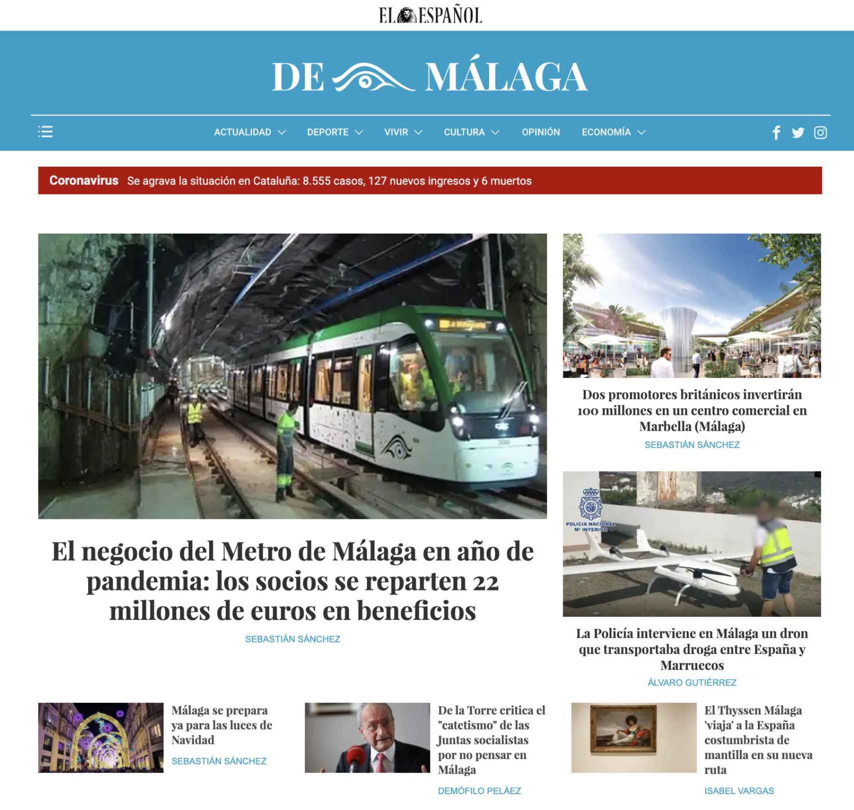 Portada de El Español De Málaga.
