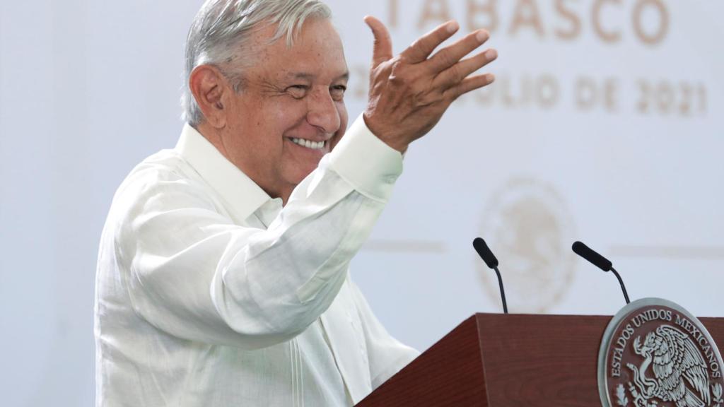 El presidente de México, Andrés Manuel López Obrador, durante una rueda de prensa.