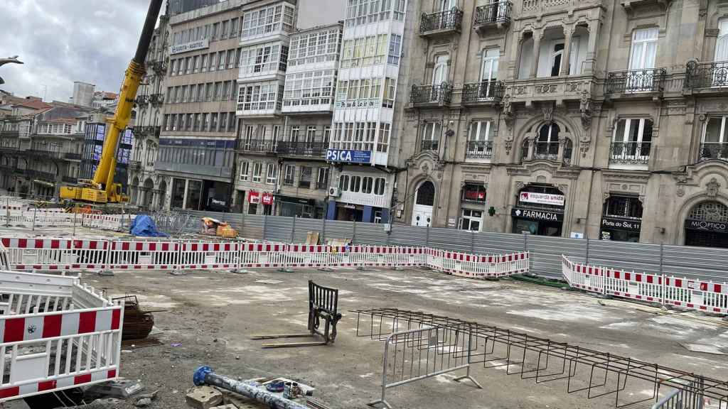 Obras para la peatonalización de la Puerta del Sol