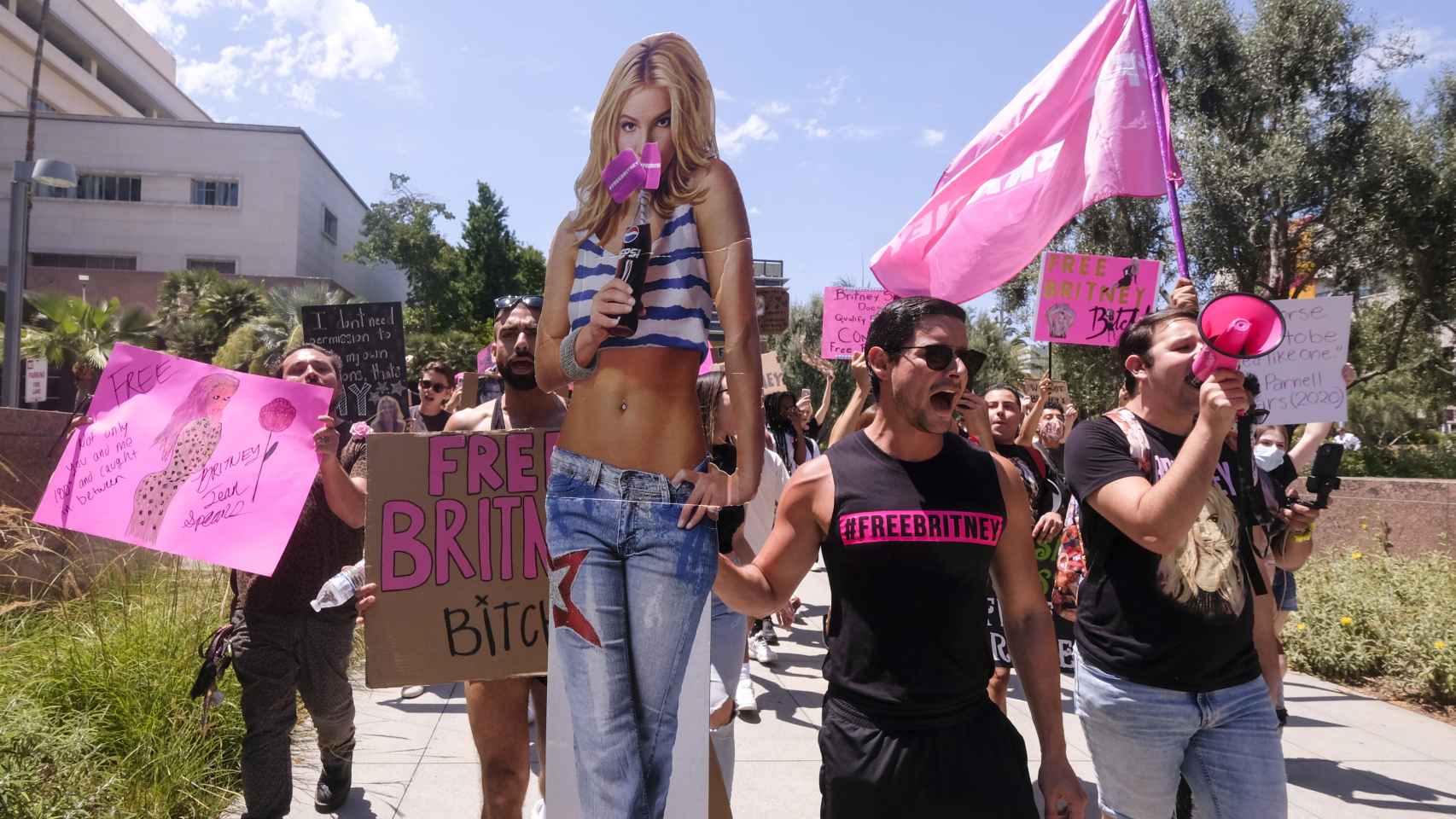 Manifestaciones por la liberación de Britney Spears en Los Ángeles.