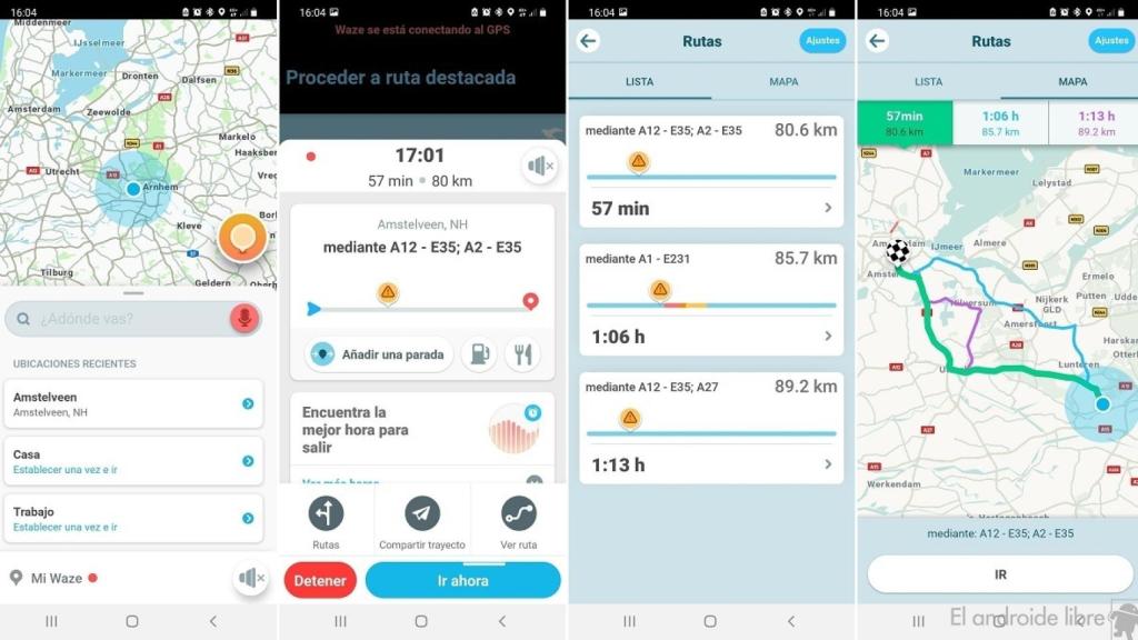 Waze rutas alternativas