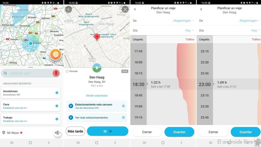 Waze planear hora ruta