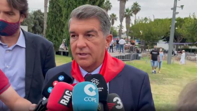 Joan Laporta, después de dar el pregón de la Festa Major de S’Agaró