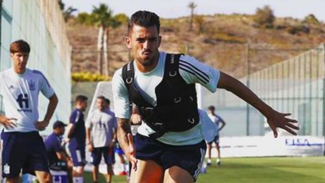 Ceballos entrenando con la selección