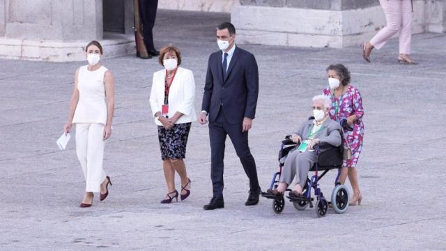 Araceli Hidalgo con el presidente del Gobierno, Pedro Sánchez