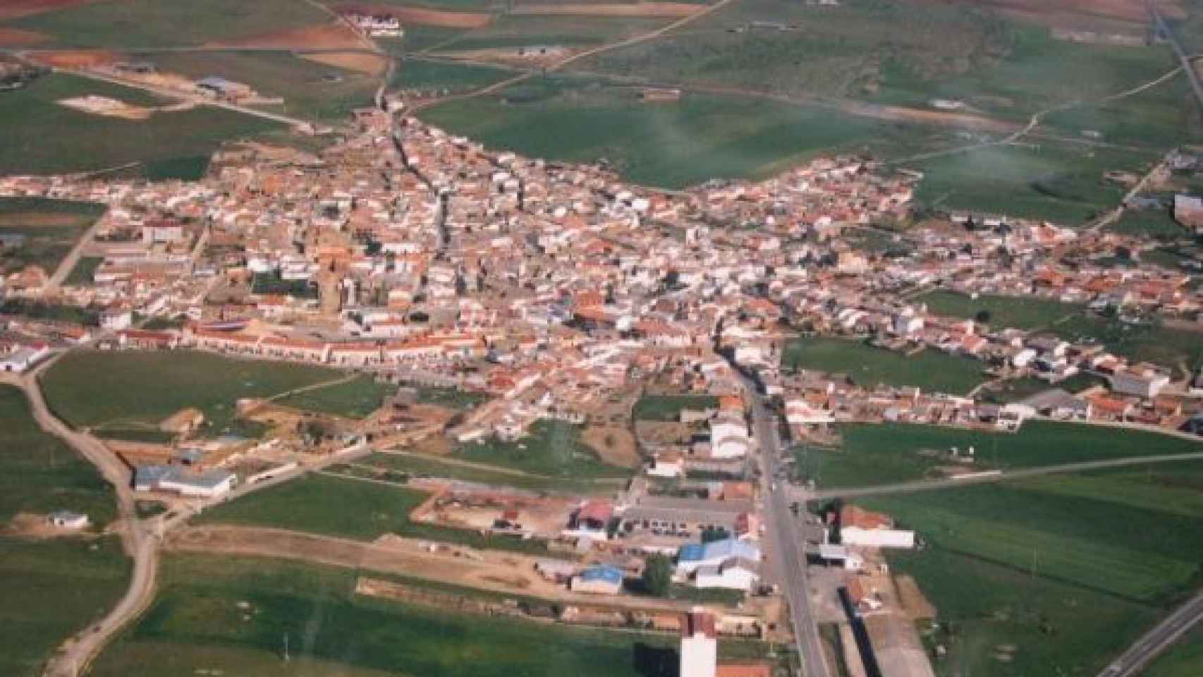 Vista aérea de Abenójar (Ciudad Real), pueblo natal de Rodríguez.