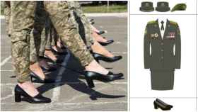 Imagen de los zapatos con los que iban a marchar las mujeres soldado en el desfile del próximo 24 de agosto.