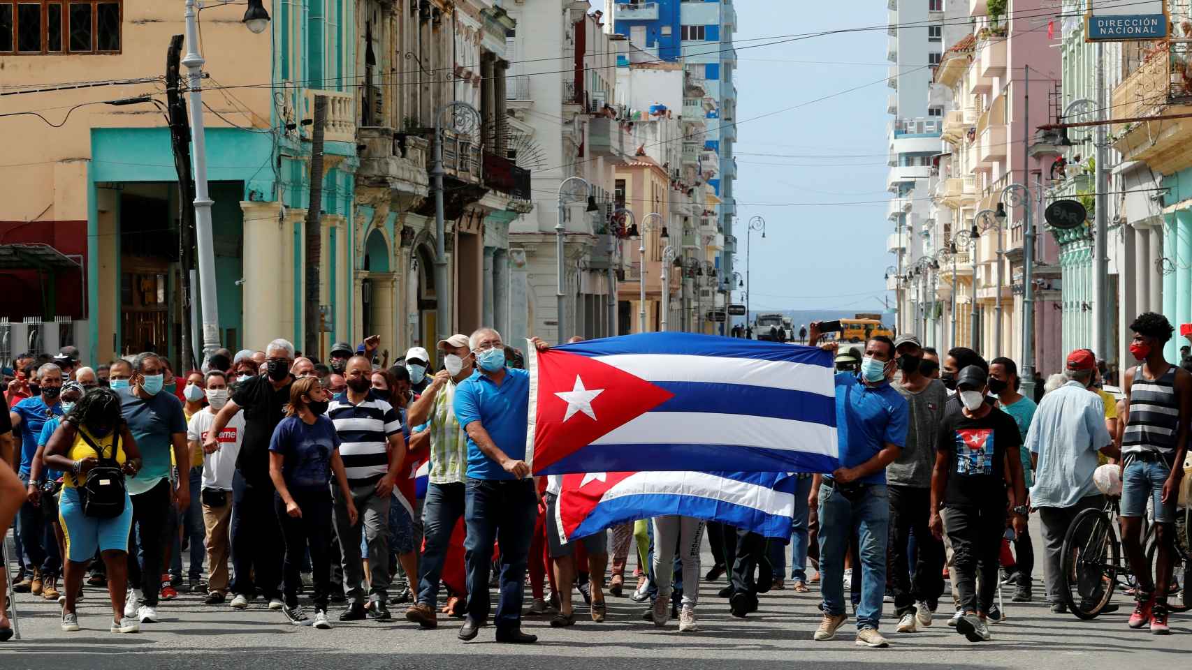 Manifestantes en La Habana.