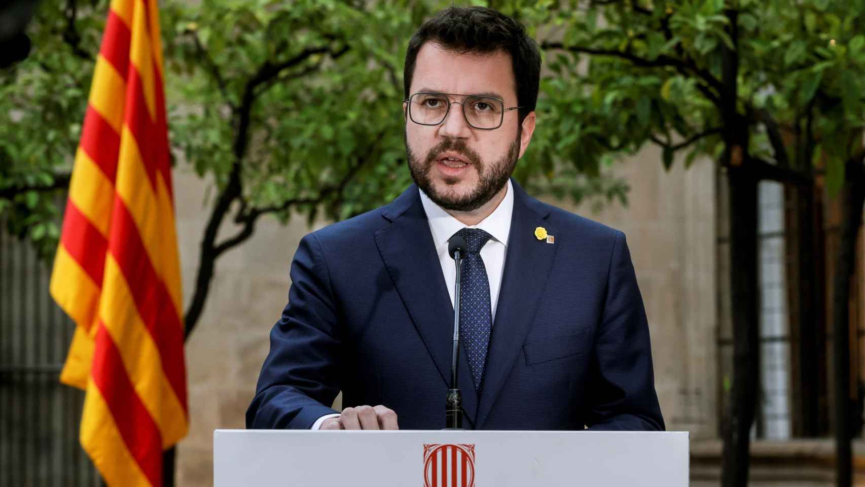 Pere Aragonès, anunciando el nuevo toque de queda en Cataluña.