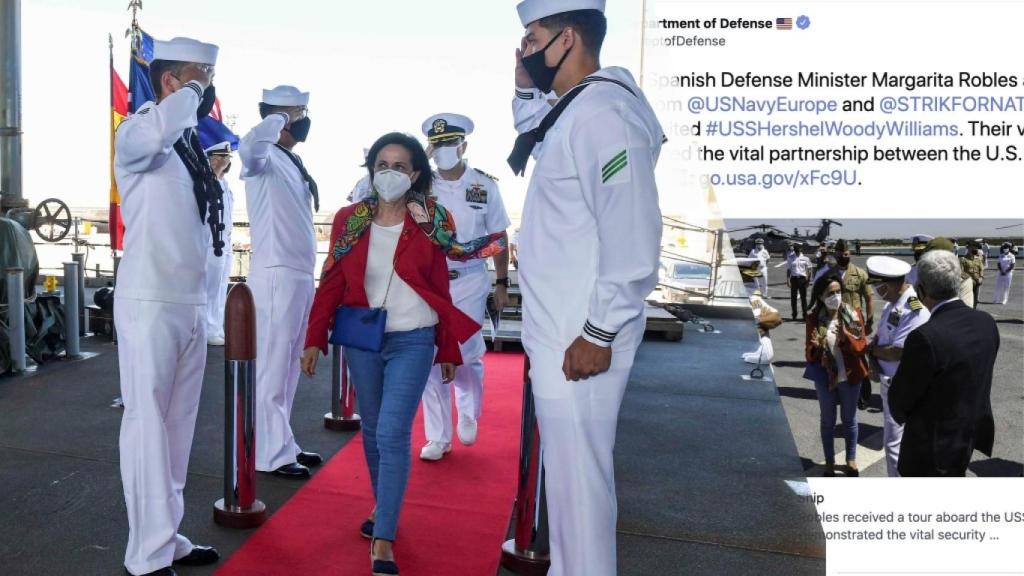 Margarita Robles en su visita a la Base Naval de Rota.