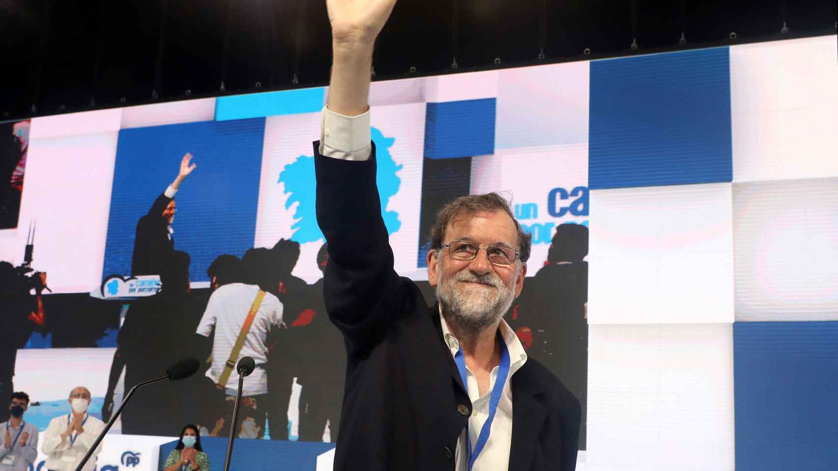 El expresidente del Gobierno Marian Rajoy en el 17 congreso del PP de Galicia, celebrado este sábado, en Santiago de Compostela.