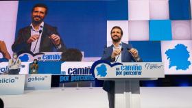 El presidente del PP, Pablo Casado, en el 17 Congreso del PP de Galicia, a 17 de julio de 2021, en Santiago de Compostela (Galicia)