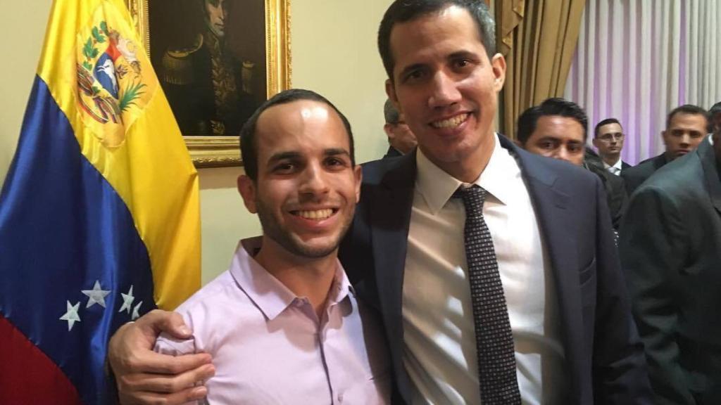 Hasler Iglesias junto a Juan Guaidó en enero de 2019.