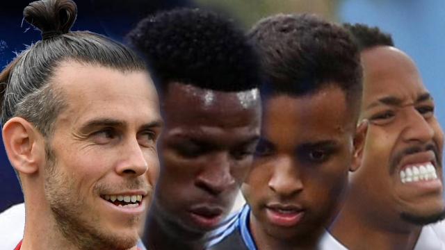 Gareth Bale, Vinicius, Rodrygo Goes y Eder Militao, en un fotomontaje